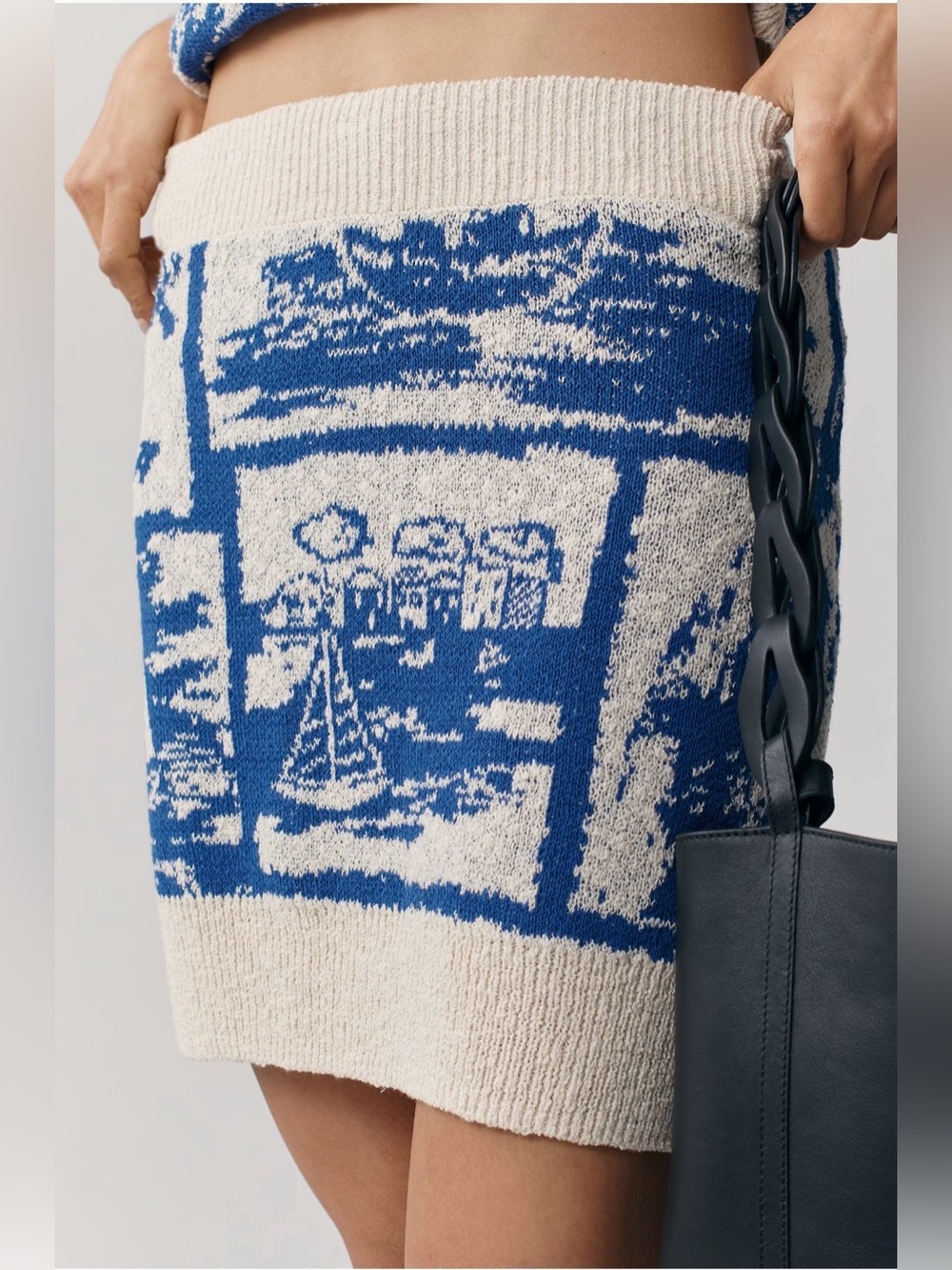 Maeve Sailing Scene Knit Mini Skirt